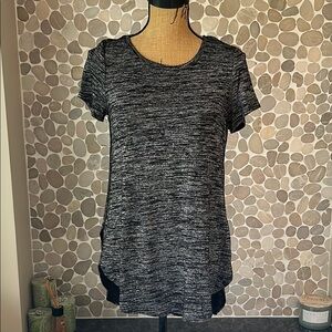 Apt. 9 Gray and White Asymmetrical Relaxed T-Shirt